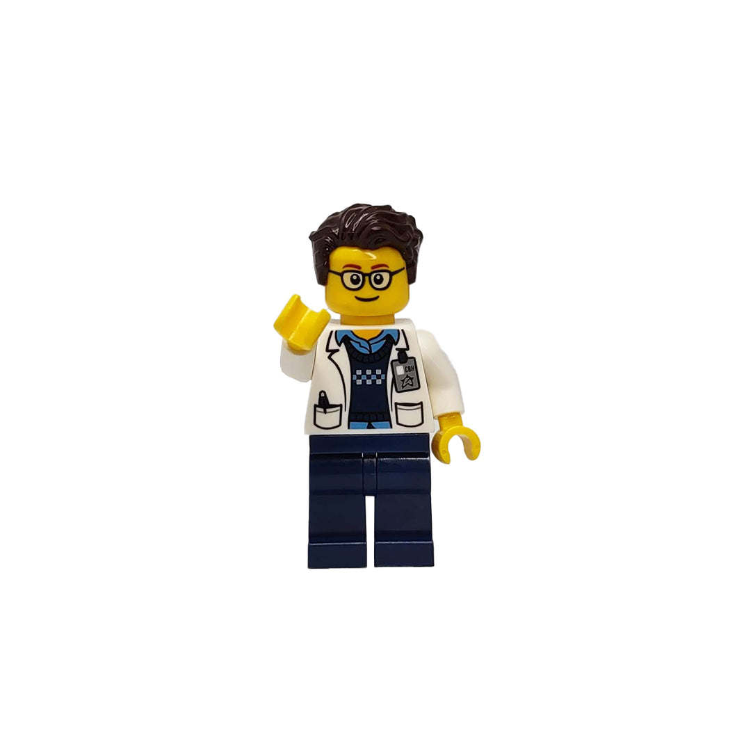 Custom LEGO® Lab Set - Male Scientist With Glasses Minifigure | Gift for Biologists, Chemists, Medical Lab Technicians, and Biology Enthusiasts