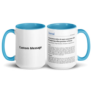 Publication Mug (Handle & Inside in Blue) - Perfect Gift for Master's/PhD Students, Postdocs, Professors, Researchers, and Scientists