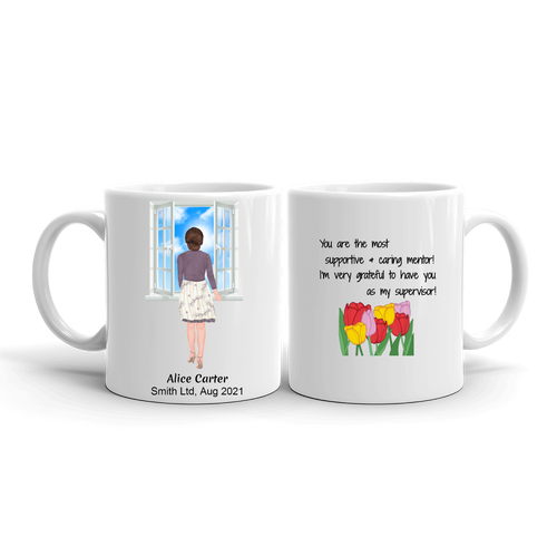Thank You Appreciation Gift For Female Coworkers, Employees, Colleagues & Friends - Personalized Mug  - You're The Most Supportive Mentor, 11oz