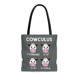 Cowculus Tote Bag | Gift for Math Lovers, Mathematicians, Data Scientists, Engineers, Statisticians, or Physicists, or Pharmacologists