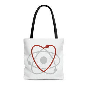 Atom Heart Science Tote Bag | Gift for Scientists and Science Lovers