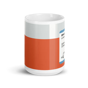 Cell Media RPMI [+] Caffeine White Glossy Mug | Gift for Cell Biologists