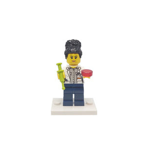 Custom LEGO® Lab Set - Female Scientist Minifigure with Micropipette and Petri Dish | Gift for Biologists, Medical Lab Technicians, and Biology Enthusiasts