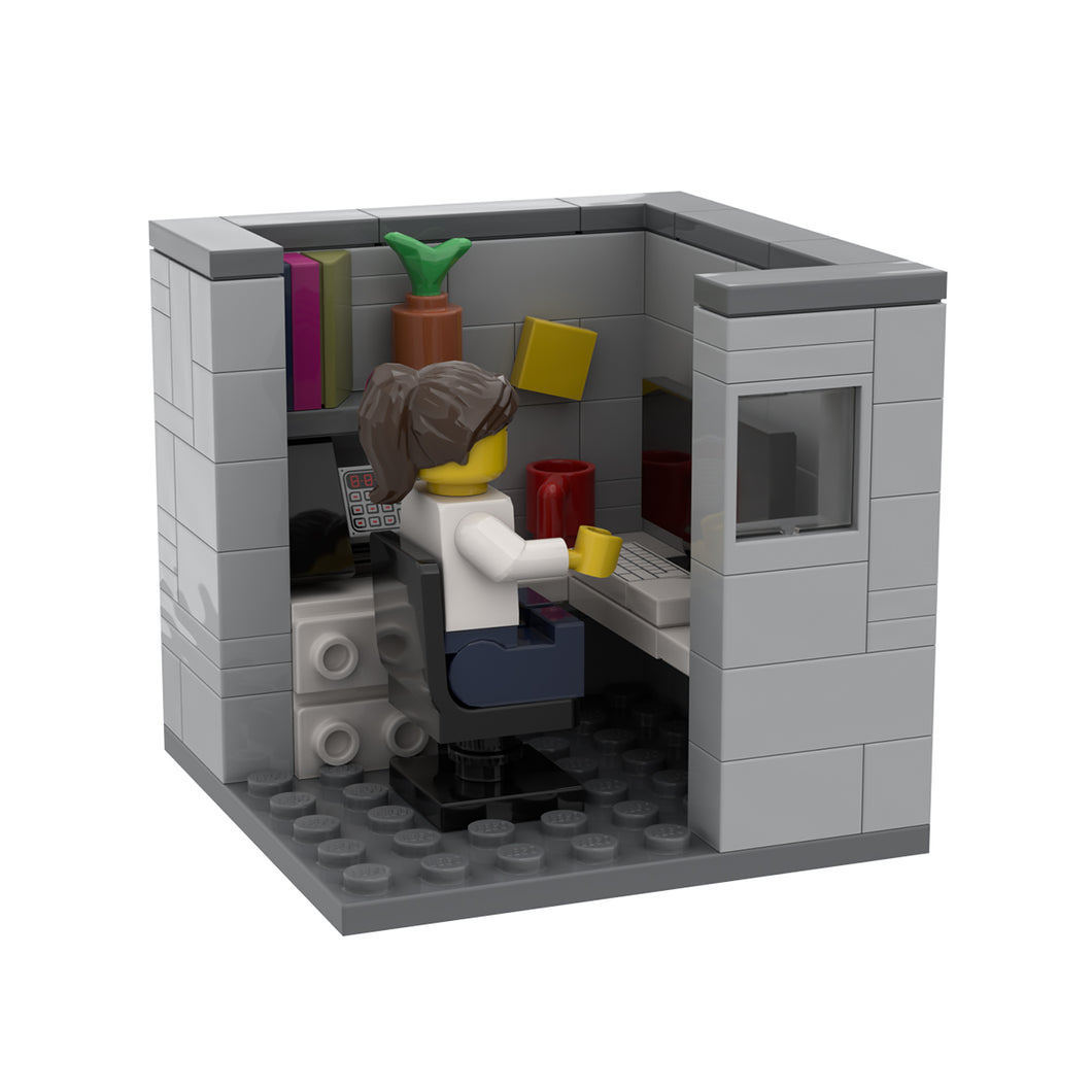 Custom LEGO® Office Set - Cubicle | (Minifigure not included) | Gift for People Working/Have Worked in a Cubicle