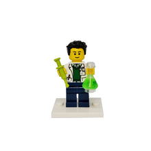 Custom LEGO® Lab Set - Male Scientist Minifigure with Micropipette and Flask | Gift for Chemists, Biologists, Medical Lab Technicians, and Science Enthusiasts