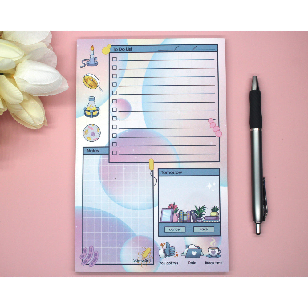 Daily Planner Pad - Microbiology | Stationery Office Supplies Gift for Microbiology Students, Microbiologists, Biologists and Researchers