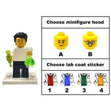 Custom LEGO® Lab Set - Male Scientist Minifigure with Micropipette and Flask | Gift for Chemists, Biologists, Medical Lab Technicians, and Science Enthusiasts