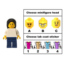 Custom LEGO® Lab Set - Female Scientist Minifigure | Gift for Biologists, Chemists, Medical Lab Technicians, and Biology Enthusiasts