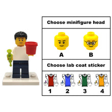 Custom LEGO® Lab Set - Male Scientist Minifigure with Micropipette and Lab Ice Bucket | Gift for Biologists, Chemists, Medical Lab Technicians, and Biology Enthusiasts