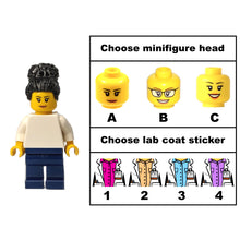 Custom LEGO® Lab Set - Female Scientist Minifigure | Gift for Biologists, Chemists, Medical Lab Technicians, and Biology Enthusiasts