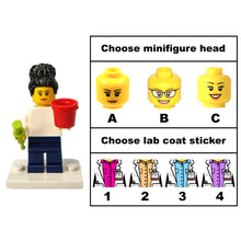 Custom LEGO® Lab Set - Female Scientist Minifigure with Micropipette and Lab Ice Bucket | Gift for Biologists, Chemists, Medical Lab Technicians, and Biology Enthusiasts