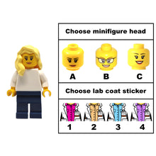 Custom LEGO® Lab Set - Female Scientist Minifigure | Gift for Biologists, Chemists, Medical Lab Technicians, and Biology Enthusiasts