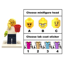 Custom LEGO® Lab Set - Female Scientist Minifigure with Micropipette and Lab Ice Bucket | Gift for Biologists, Chemists, Medical Lab Technicians, and Biology Enthusiasts