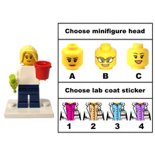 Custom LEGO® Lab Set - Female Scientist Minifigure with Micropipette and Lab Ice Bucket | Gift for Biologists, Chemists, Medical Lab Technicians, and Biology Enthusiasts