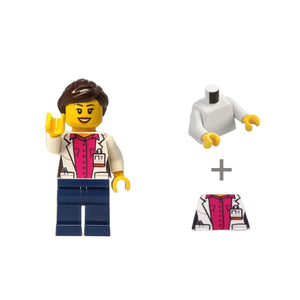 Custom LEGO® Lab Set - Female Scientist Minifigure | Gift for Biologists, Chemists, Medical Lab Technicians, and Biology Enthusiasts