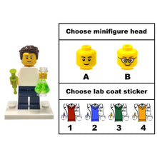 Custom LEGO® Lab Set - Male Scientist Minifigure with Micropipette and Flask | Gift for Chemists, Biologists, Medical Lab Technicians, and Science Enthusiasts