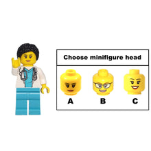 A female doctor figurine with a stethoscope.