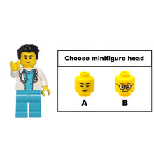 A male doctor figurine with a stethoscope.