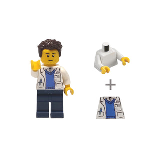 Custom LEGO® Lab Set - Male Scientist Minifigure | Gift for Biologists, Chemists, Medical Lab Technicians, and Biology Enthusiasts