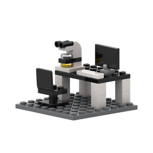 Custom LEGO® Lab Set - Microscope Station | (Minifigure not included) | Gift for Pathologists, Biologists, Histotechnologists, Cytotechnologists, Forensic Scientists, Lab Scientists, and Science Enthusiasts