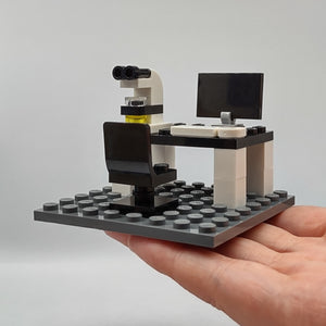 Custom LEGO® Lab Set - Microscope Station | (Minifigure not included) | Gift for Pathologists, Biologists, Histotechnologists, Cytotechnologists, Forensic Scientists, Lab Scientists, and Science Enthusiasts