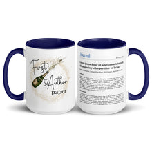 Publication Mug (Handle & Inside in Navy Blue) - Perfect Gift for Master's/PhD Students, Postdocs, Professors, Researchers, and Scientists