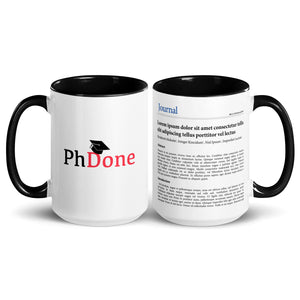 Publication Mug (Handle & Inside in Black) - Perfect Gift for Master's/PhD Students, Postdocs, Professors, Researchers, and Scientists