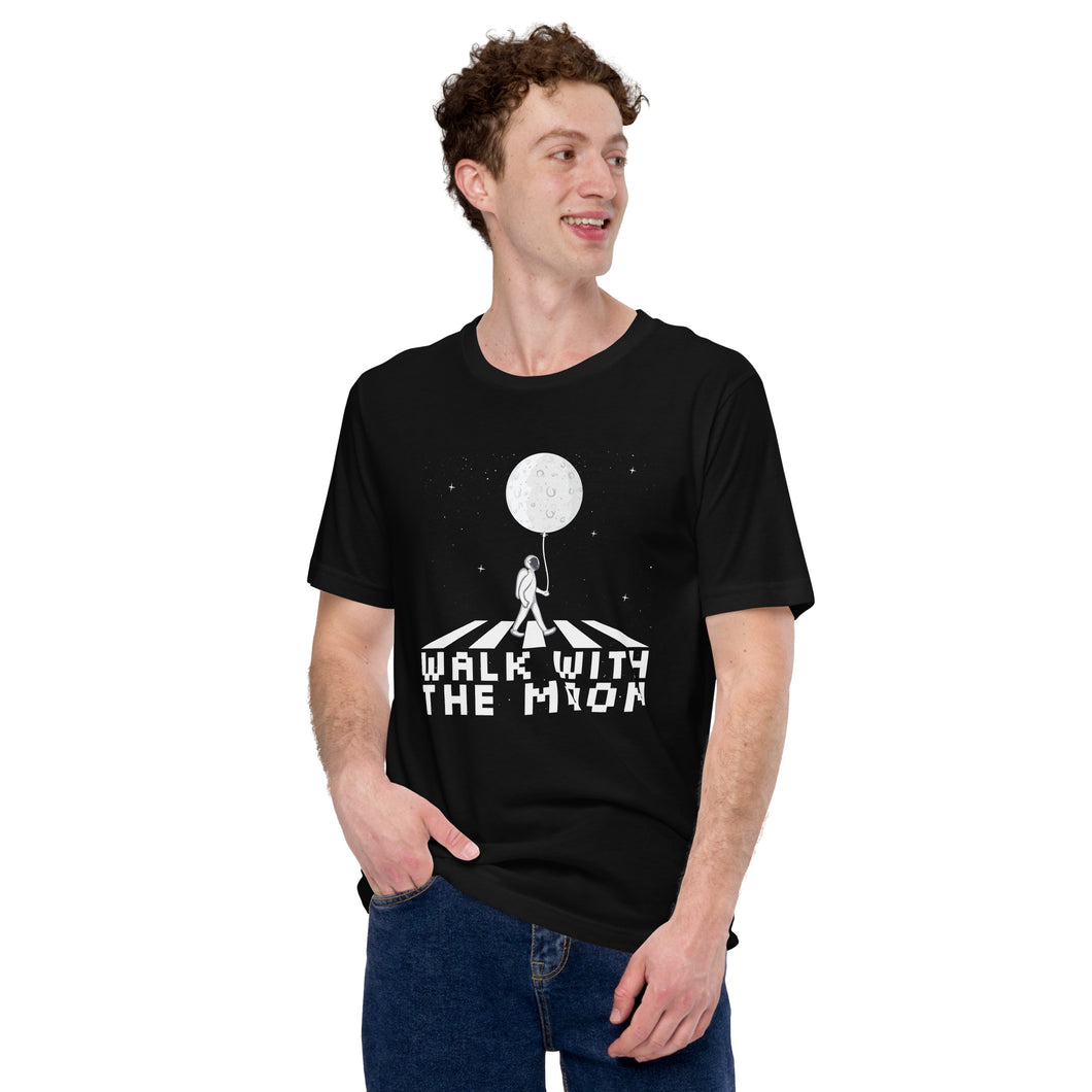 Unisex Short Sleeve Premium Cotton T-shirt - Walk With The Moon