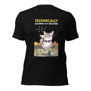 Unisex Short Sleeve Premium Cotton T-shirt - Technically Alcohol Is A Solution