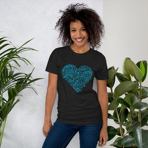 Unisex Short Sleeve Premium Cotton T-shirt - Circuit Heart