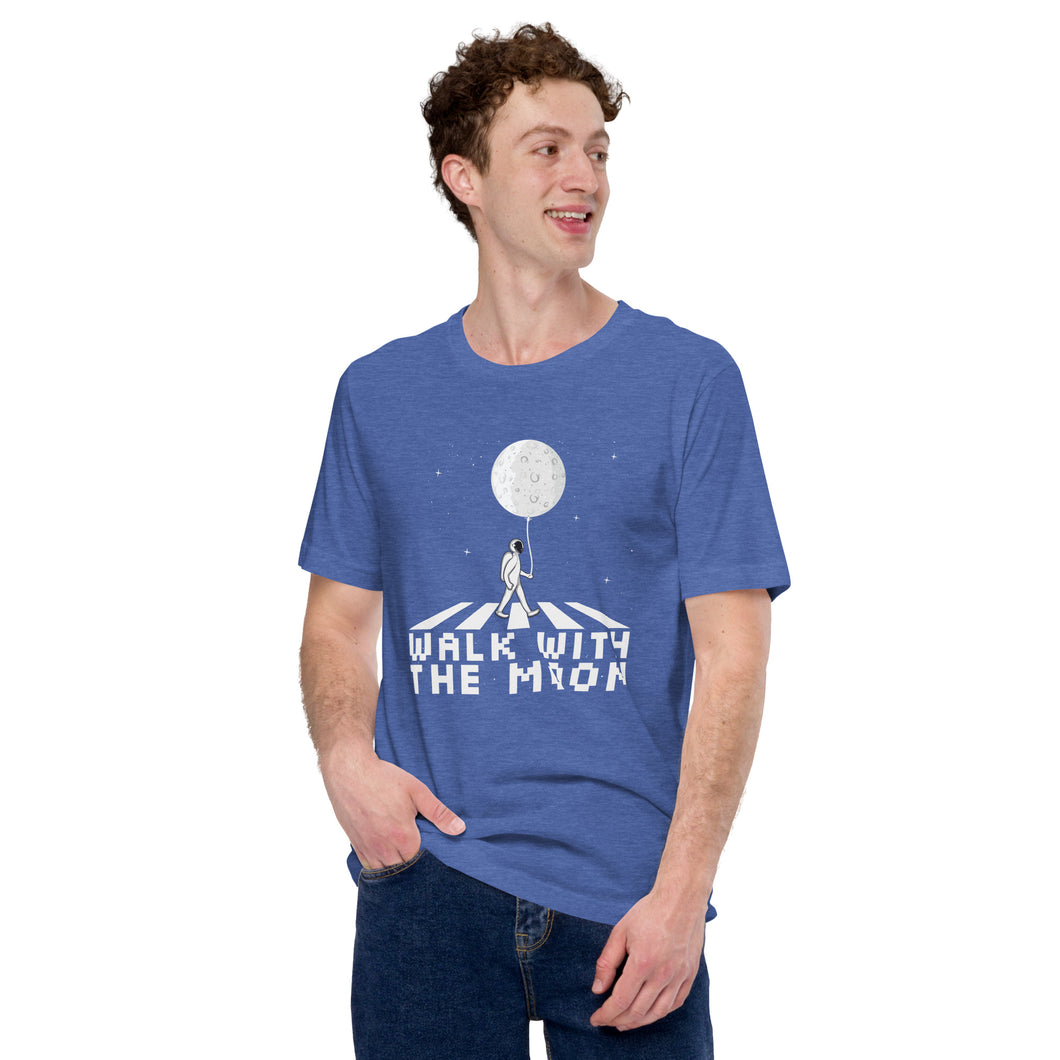 Unisex Short Sleeve Premium Cotton T-shirt - Walk With The Moon