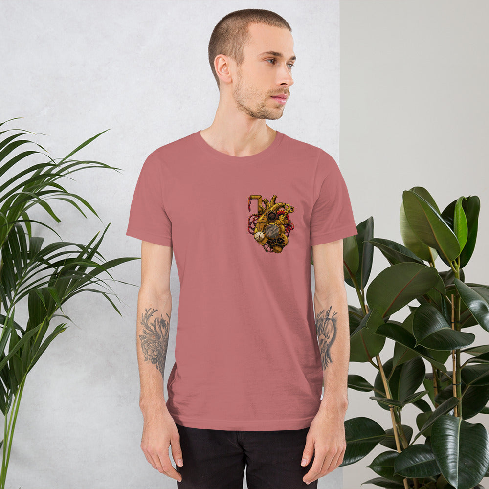 Unisex Short Sleeve Premium Cotton T-shirt - Steampunk Heart 2