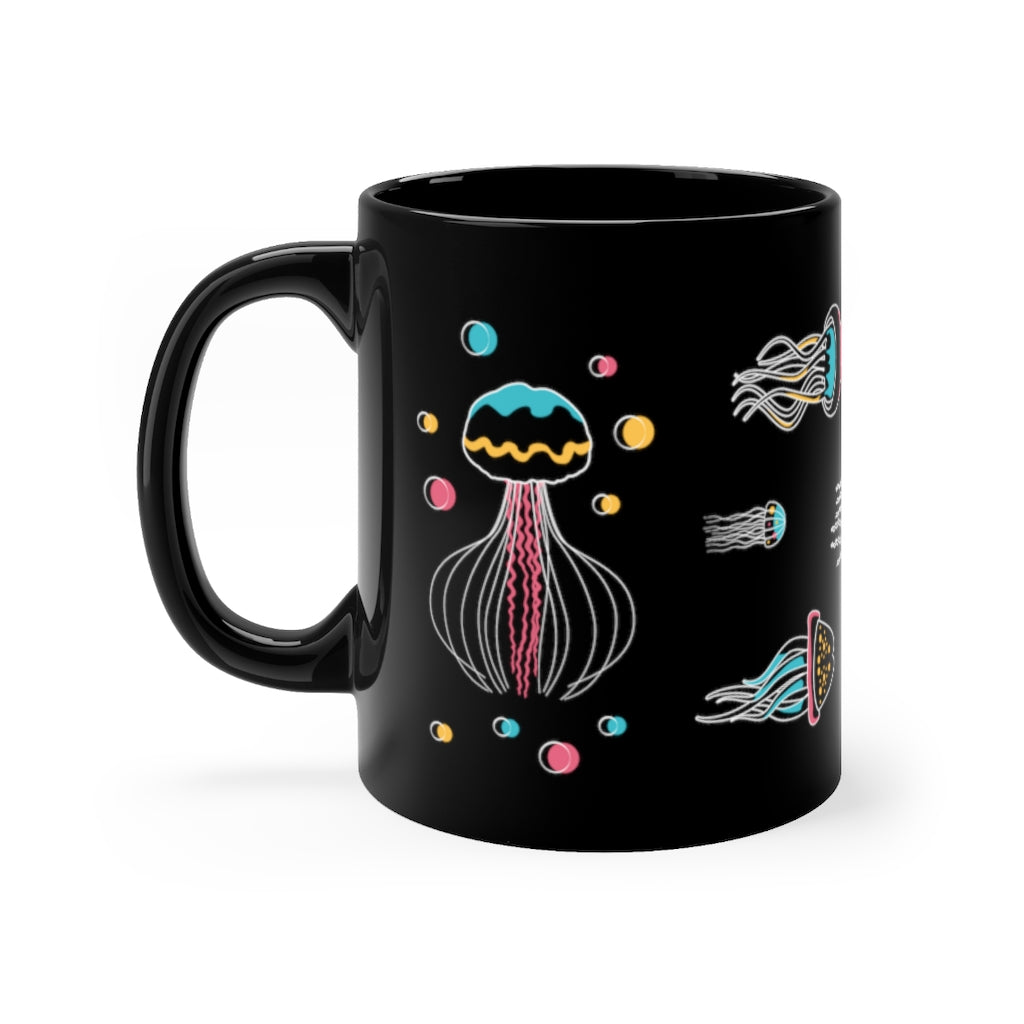 Jellyfish Black Mug 11oz