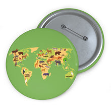 Animal World Map Pin Button