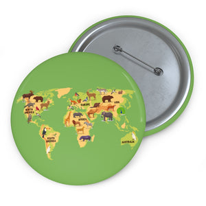 Animal World Map Pin Button