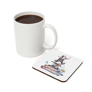 Watercolor Microscope Cork Back Coaster | Gift for Pathologists, Biologists or Life Science Lovers