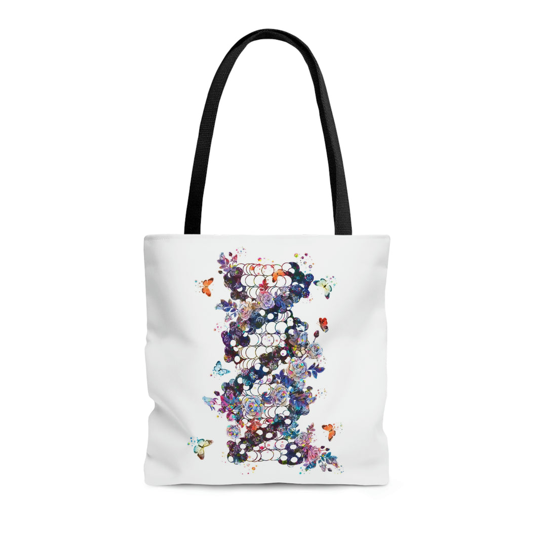 Floral DNA Tote Bag | Gift for Biologists, Geneticists or Life Science Lovers