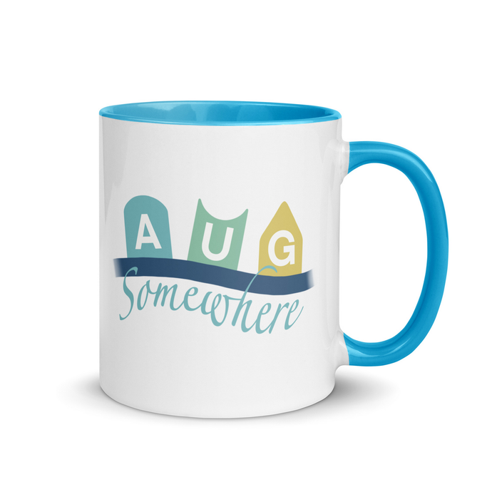 AUG (Start) Somewhere Mug (Handle & Inside in Color) | Gift for Biologists/Biology Lovers