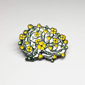 Floral Brain Pin 1 | Gift for Neuroscience Researchers/Scientists/Enthusiasts/Nurses/Doctors, Science Teachers, or Psychologists