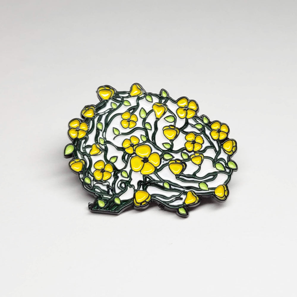 Floral Brain Pin 1 | Gift for Neuroscience Researchers/Scientists/Enthusiasts/Nurses/Doctors, Science Teachers, or Psychologists
