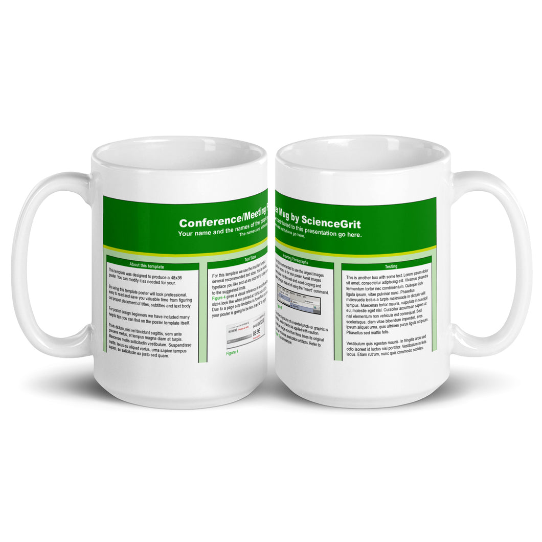 science poster or research poster printed on conference/meeting poster mug