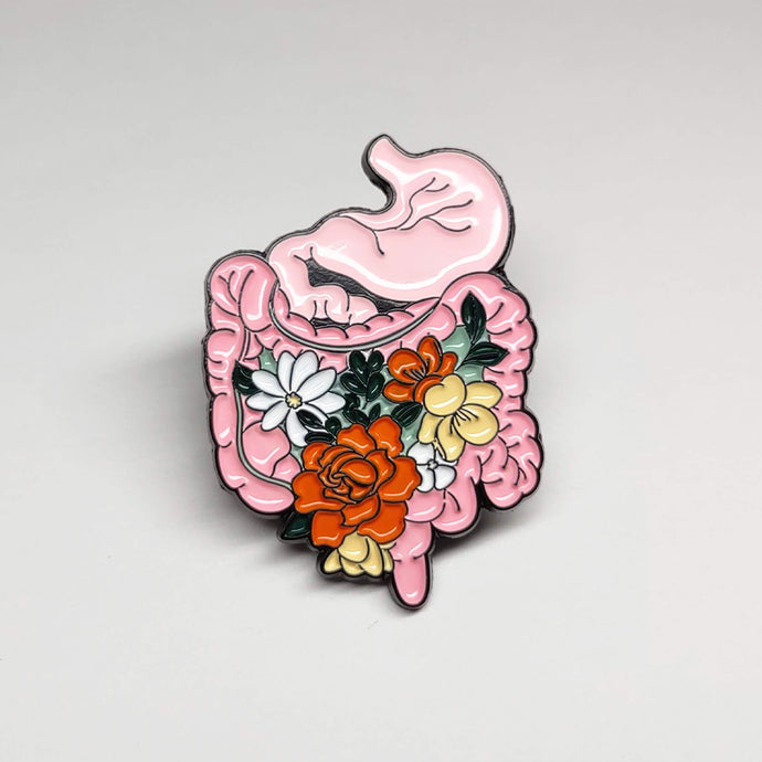 Go with Your Gut Pin | Gift for Gastroenterologists, Gastroenterology Nurses, Medical Students, or Microbiome Researcher/Scientists