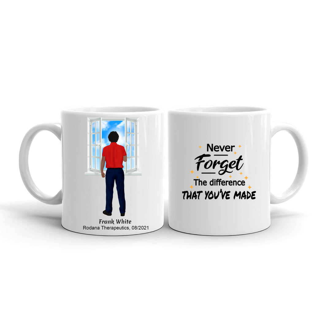 Departing, Leaving, Farewell, Going Away Gift For Male Coworkers, Employees, Colleagues & Friends -Personalized Mug - Never Forget The Difference That You've Made, 11oz