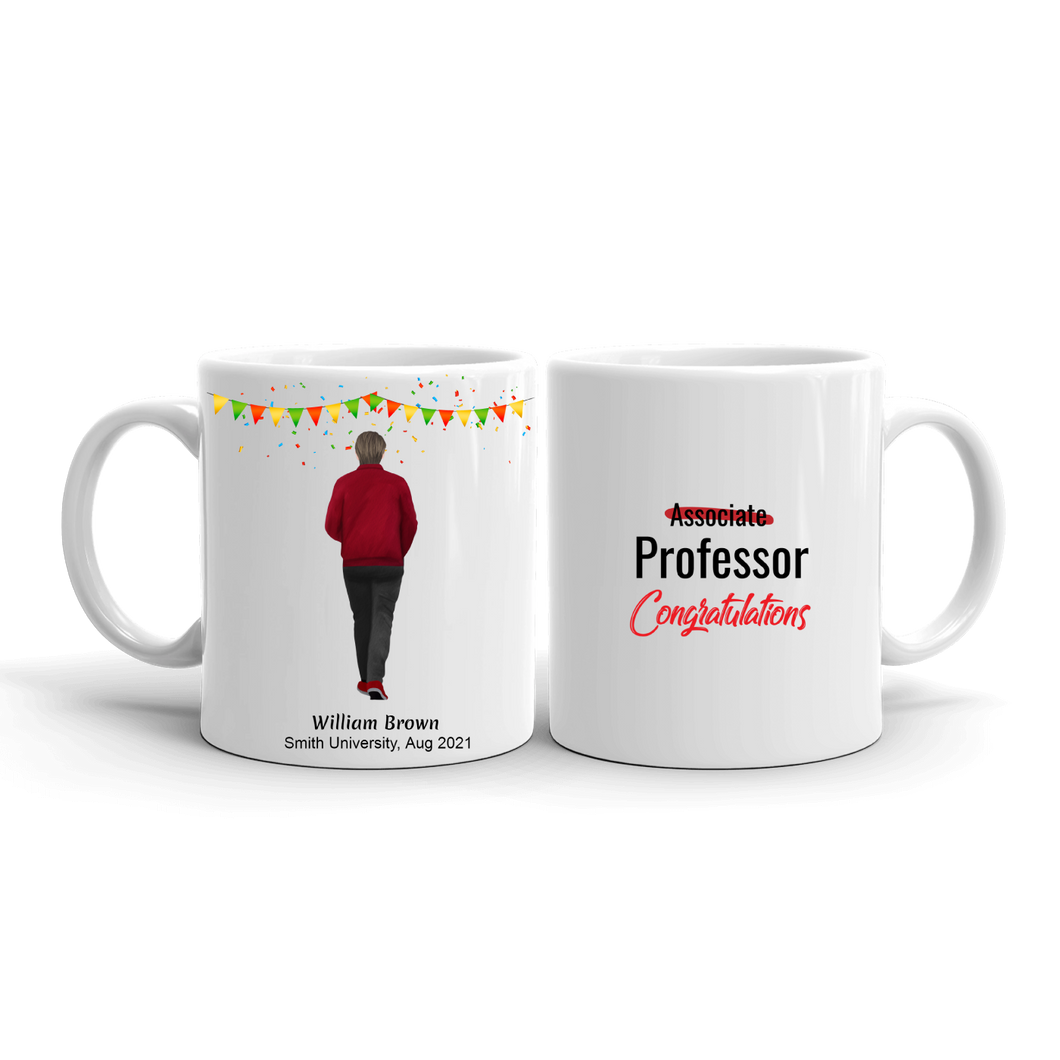 Job Promotion Gift For Male Coworkers, Employees, Colleagues & Friends - Personalized Mug - Professorship, 11oz