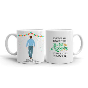 Job Promotion Gift For Male Coworkers, Employees, Colleagues & Friends - Personalized Mug - You Are Awesome, 11oz