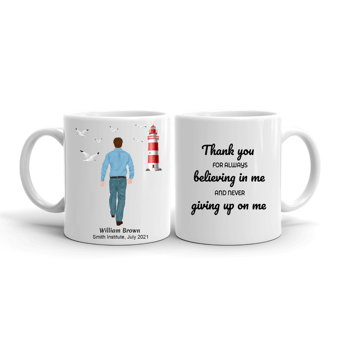 Thank You Appreciation Gift For Male Coworkers, Employees, Colleagues & Friends - Personalized Mug  - Thank You For Always Believing In Me, 11oz