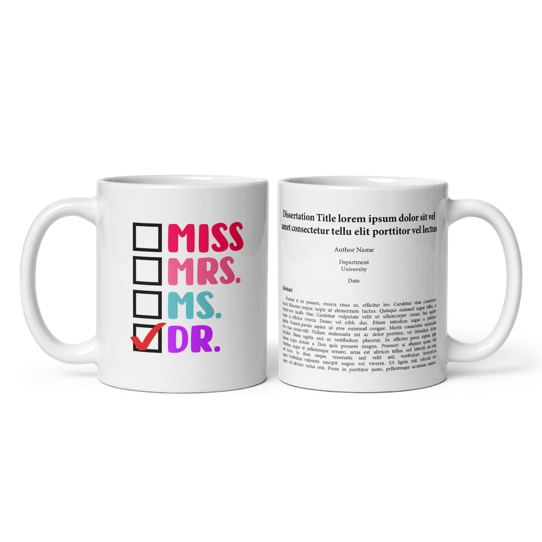 Graduation Dissertation/Thesis Mug - Memorable Graduation Gift