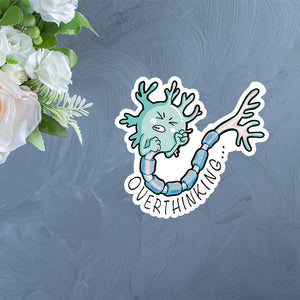 Overthinking Neuron Sticker | Gift for Neuroscience researchers and lovers
