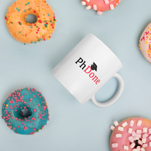 PhDone mug with donuts