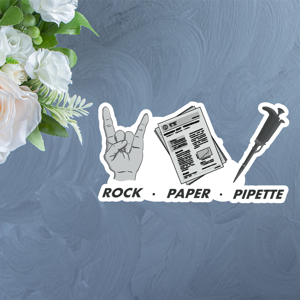 Rock Paper Pipette for the Rock Star Scientist Sticker